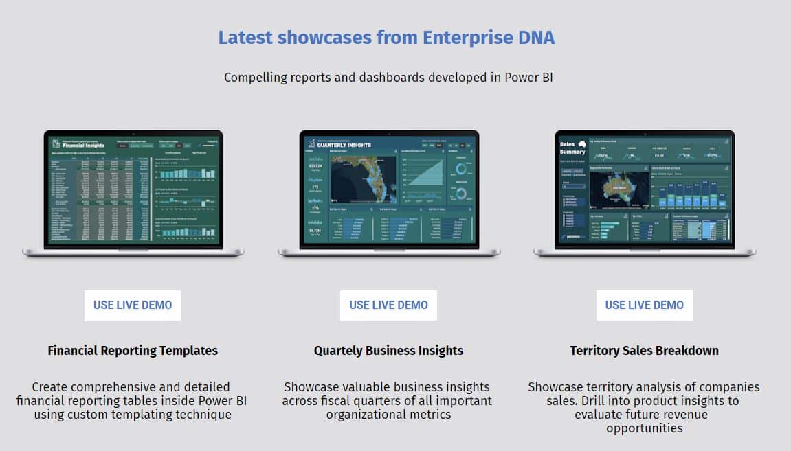3 New Power BI Showcases Now Available For Viewing At Enterprise DNA