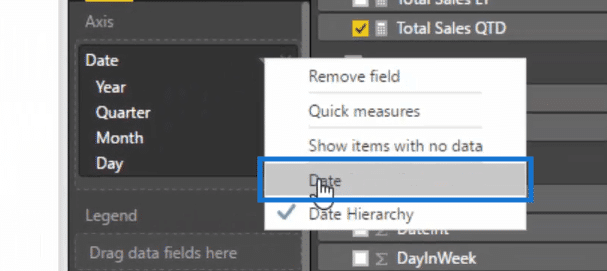 selecting date