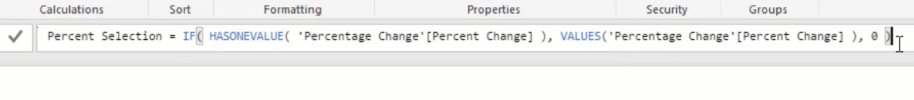 Percent Selection formula with If function logic