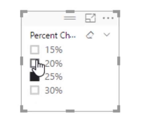 Sample slicer in Power BI