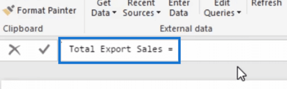 total export sales measure