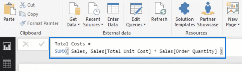 total costs using iterating function