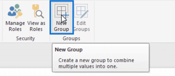 new group option at the top