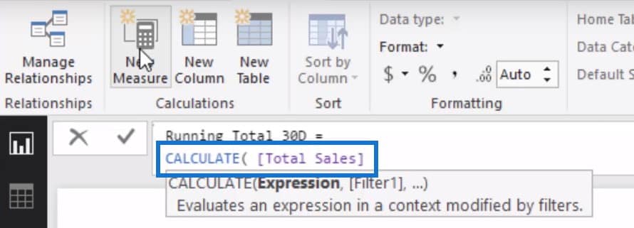 running totals in power bi