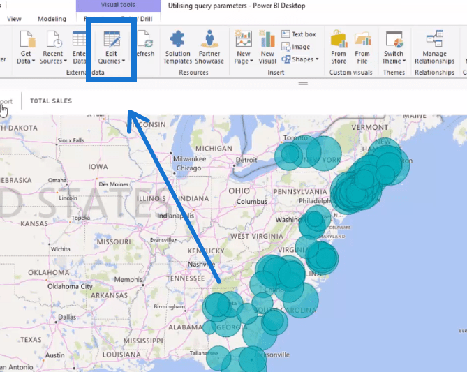 power bi query parameters