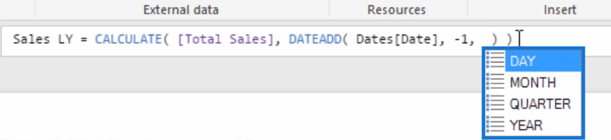 replacing day month quarter and year when using dateadd function in a formula