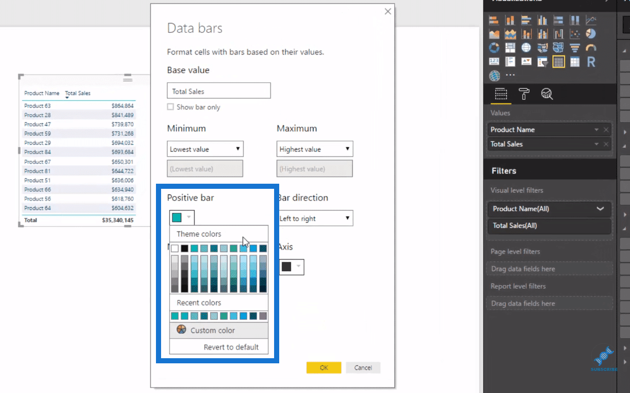 power bi data bars