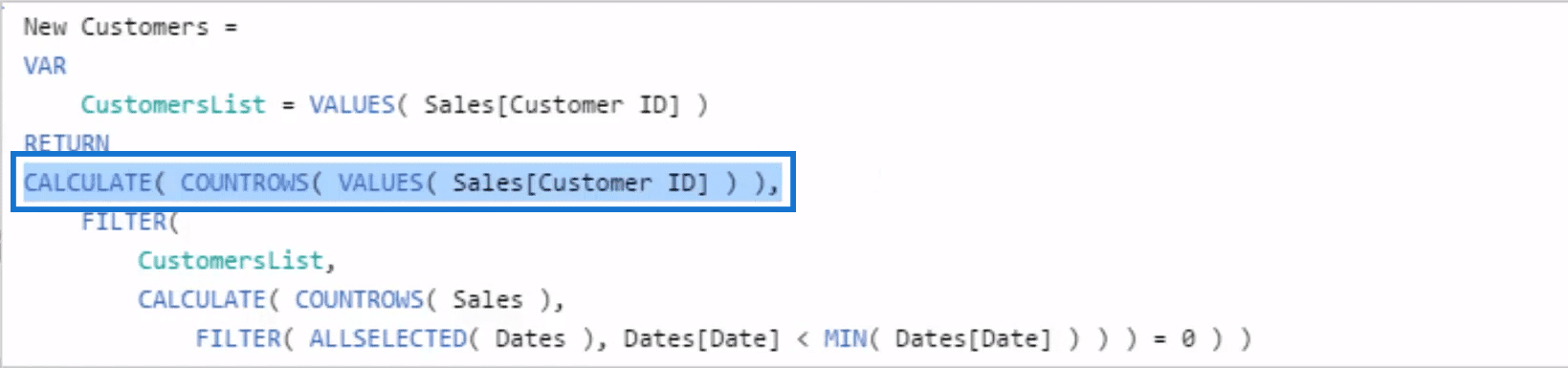 CALCULATE DAX Formula Finding New and Lost Customers Power BI