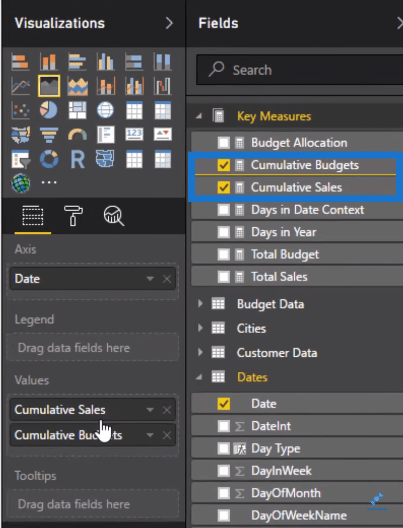 Cumulative Budgets and Cumulative Sales in Power BI Key Measures