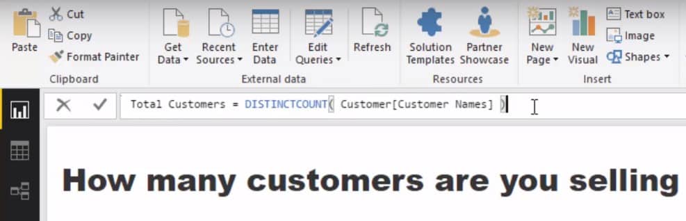 DISTINCTCOUNT, power bi count distinct screenshot