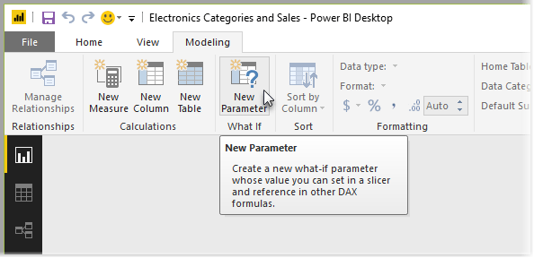 Location of What If Parameters in Power BI