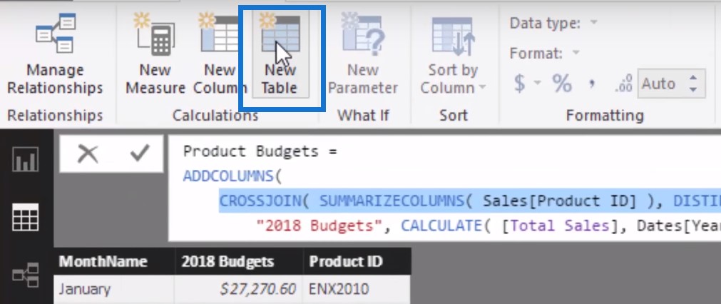 cross join in power bi screenshot