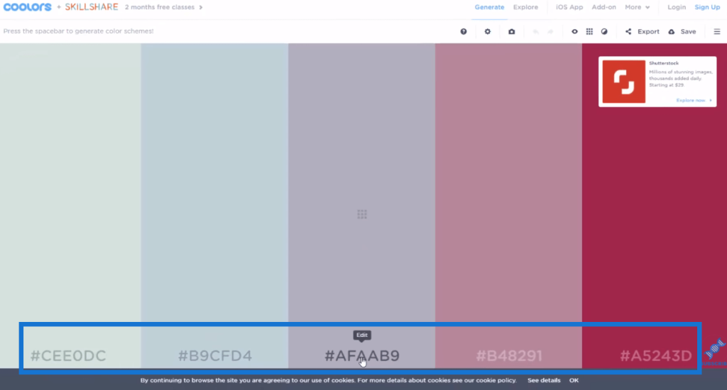 power bi color palette