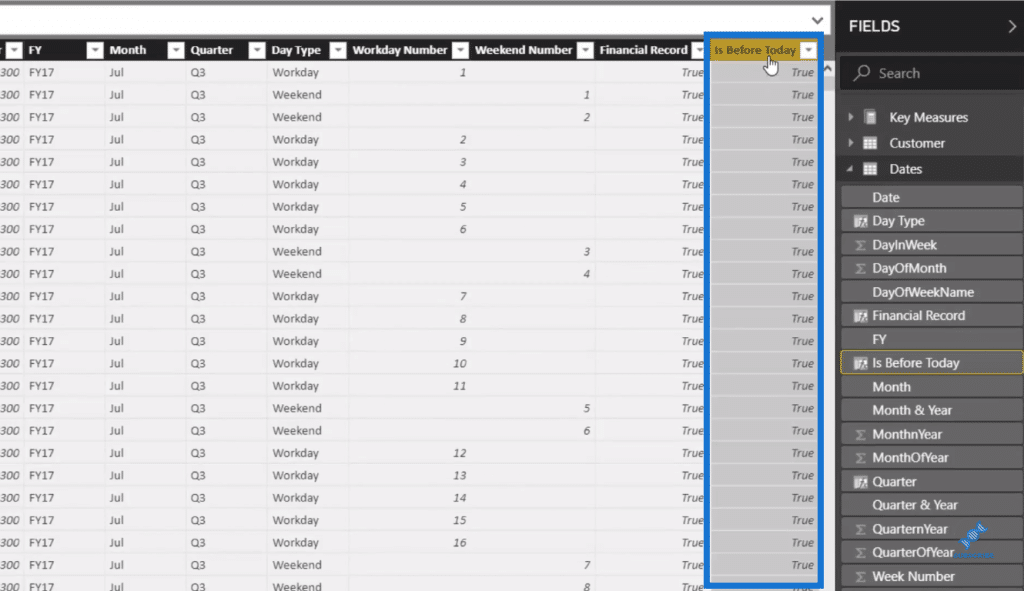 current date in power bi, date filter power bi screenshot 2