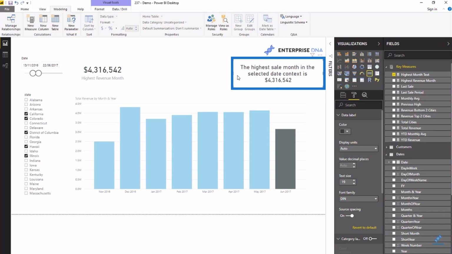 Power Bi Data Visualization Technique Creating A Dynamic Heading Or Title Enterprise Dna 2009