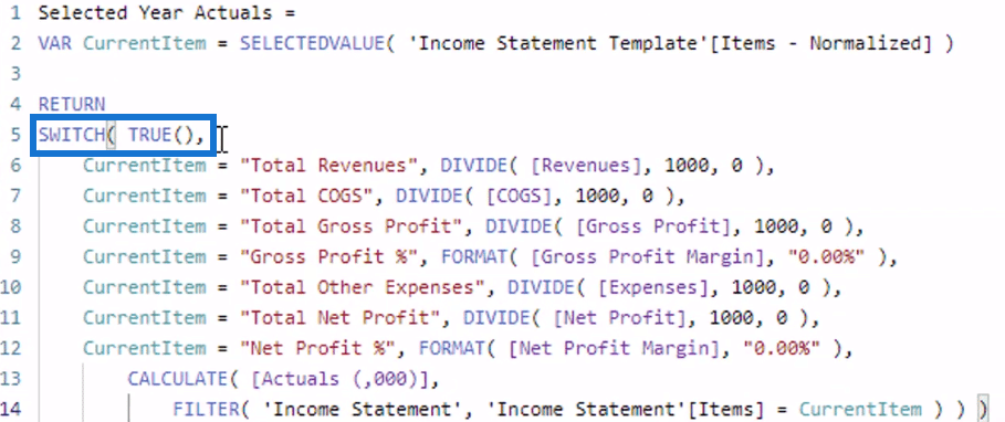 Power BI subtotals