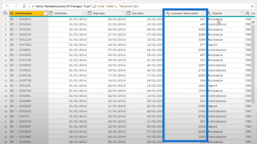 power bi table