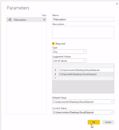 parameter in Power BI