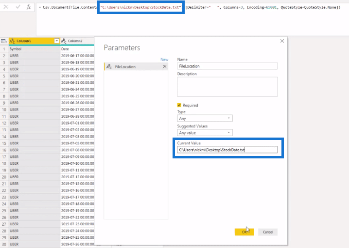 parameter in Power BI