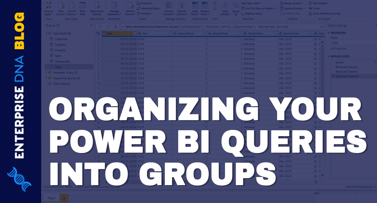 Organizing Your Queries Into Groups In Power BI