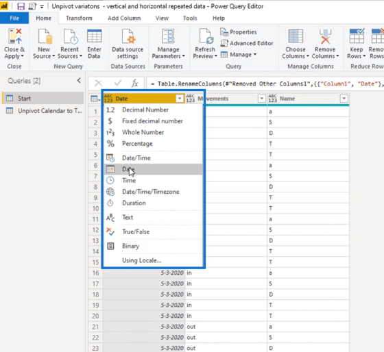 Turning Calendar Type Layout Into Tabular Format In Power BI Using ...