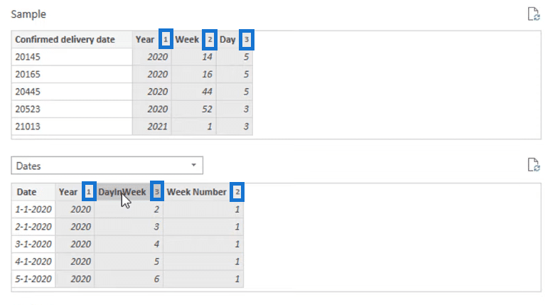 pairing columns to get a date value