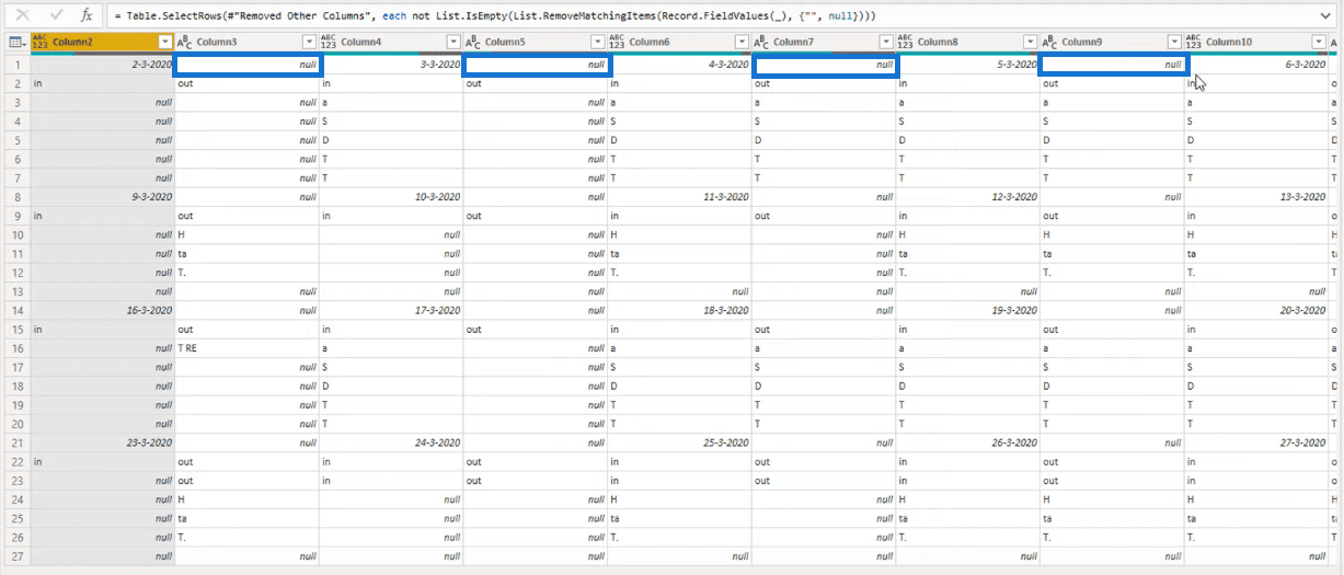 Turning Calendar Type Layout Into Tabular Format In Power BI Using ...