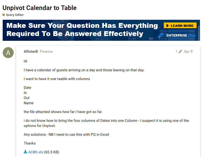 Question about how to transform data into a proper tabular format