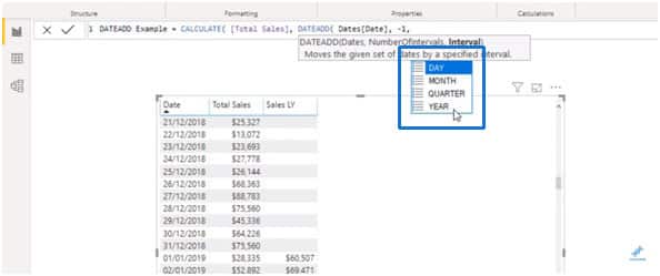 DATEADD Time Interval Selection - Power BI Time Functions