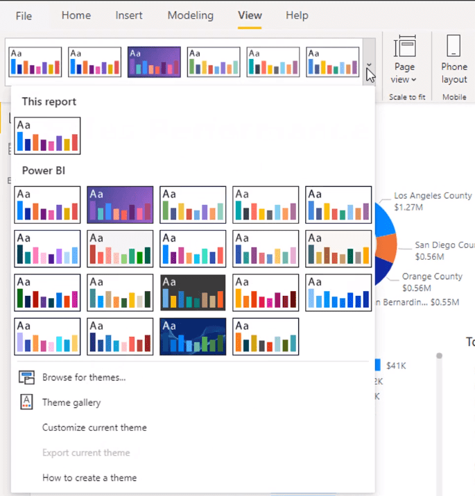 color themes in power bi