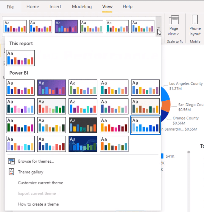 color themes in power bi