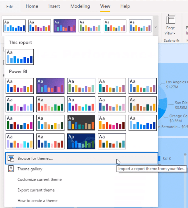 color themes in power bi
