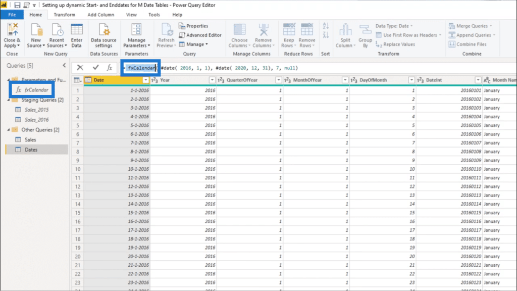 power query date, power query date parameter screenshot