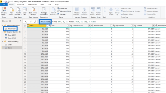 Setting Up A Dynamic StartDate And EndDate For Power Query Date Tables ...