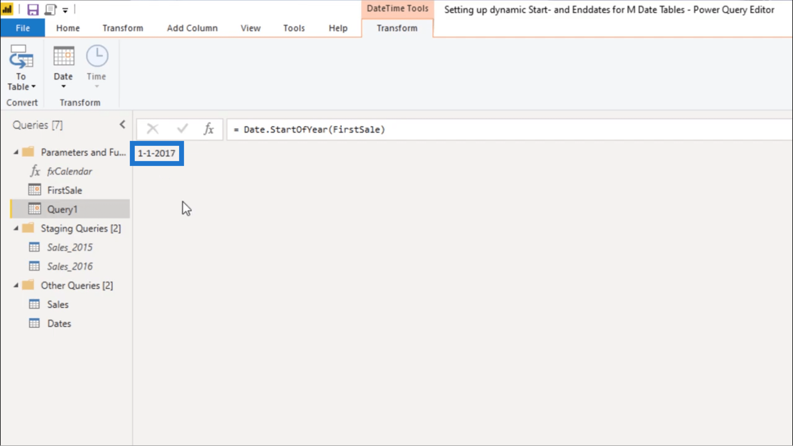 Using A Dynamic Startdate & Enddate For Power Bi Query Date Tables