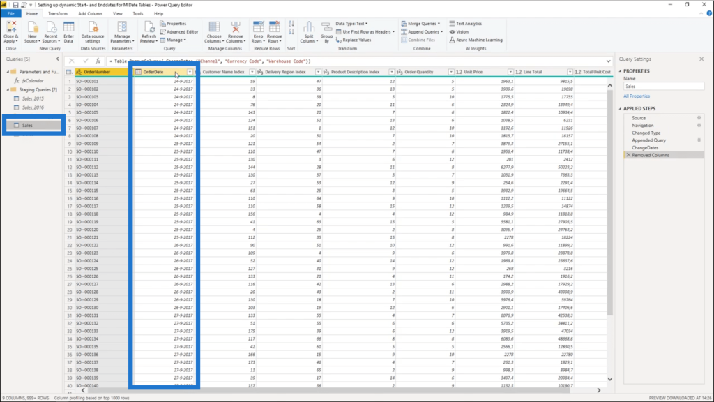 power query date, date parameter power bi screenshot