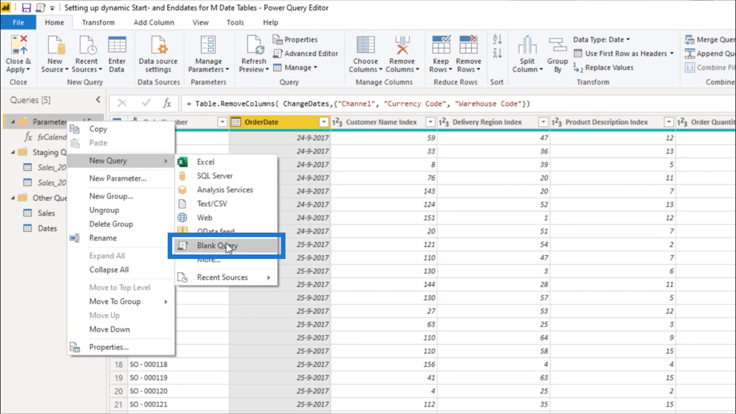 Using A Dynamic StartDate & EndDate For Power BI Query Date Tables