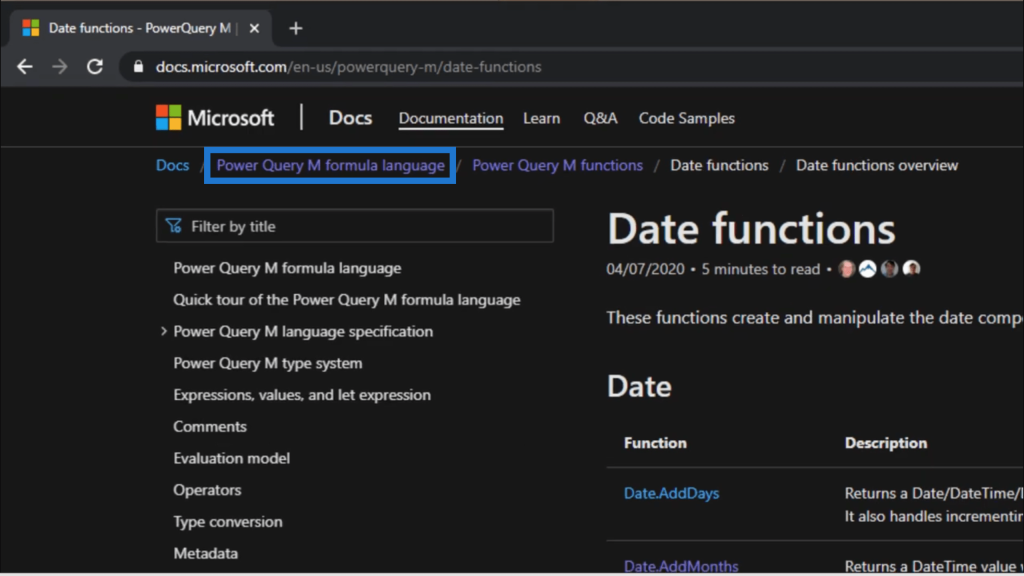 power query date