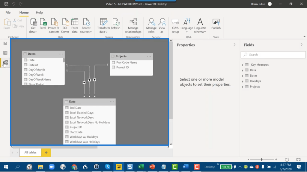 calculate workdays, power bi networkdays screenshot 1
