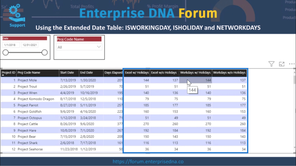 calculate workdays