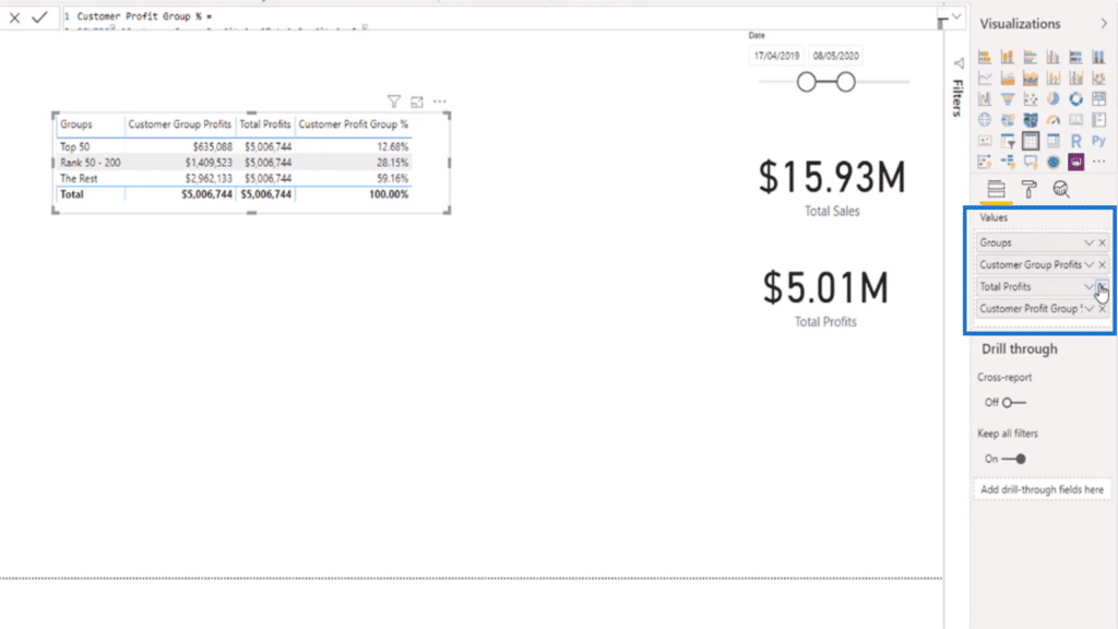 Removing unnecessary columns will not affect advanced dax functions