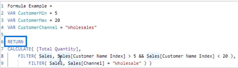 DAX variables