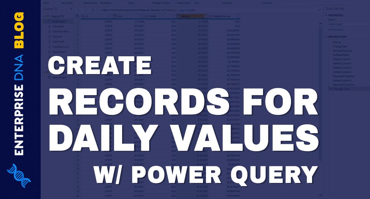 Creating Values For Each Date Using Power Query Formula