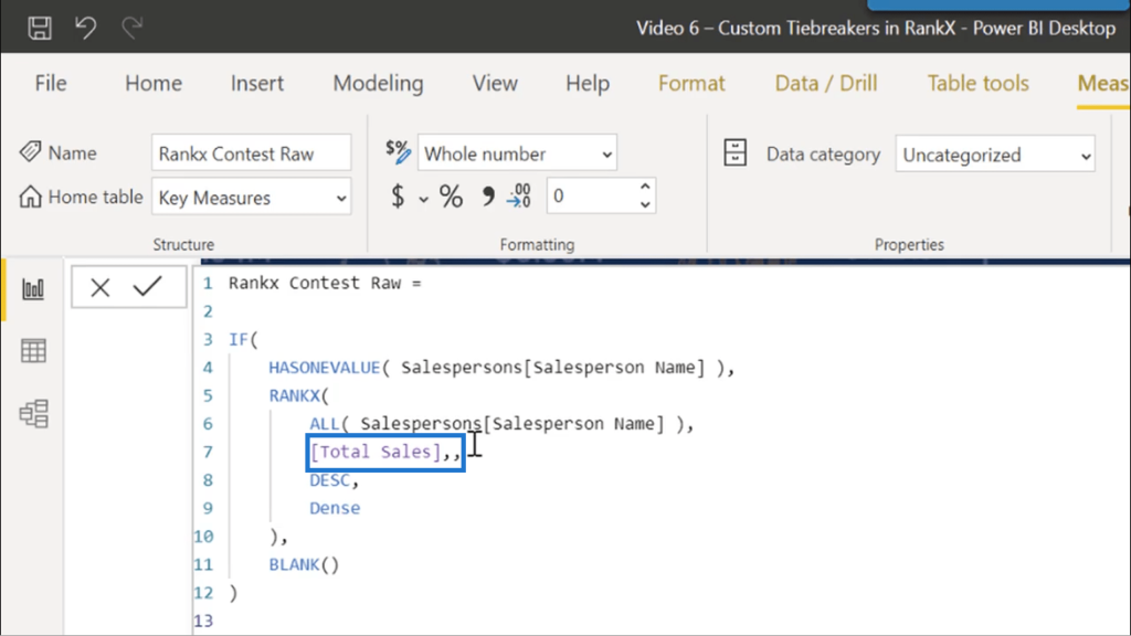 RANKX DAX Function in Power BI to Develop Custom Tiebreakers