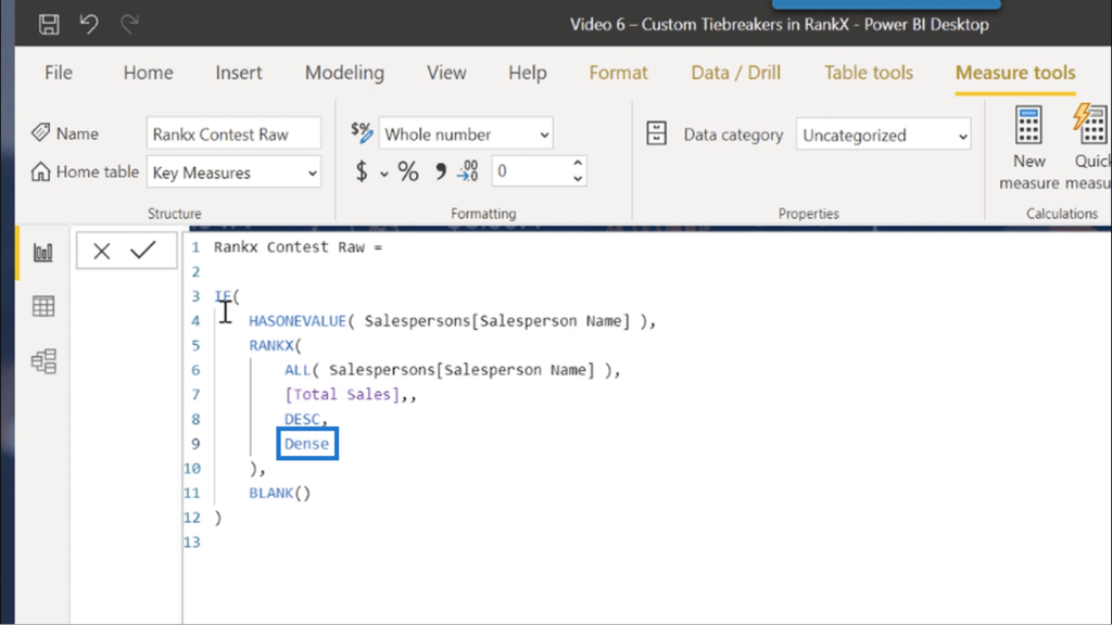 RANKX DAX Function in Power BI to Develop Custom Tiebreakers