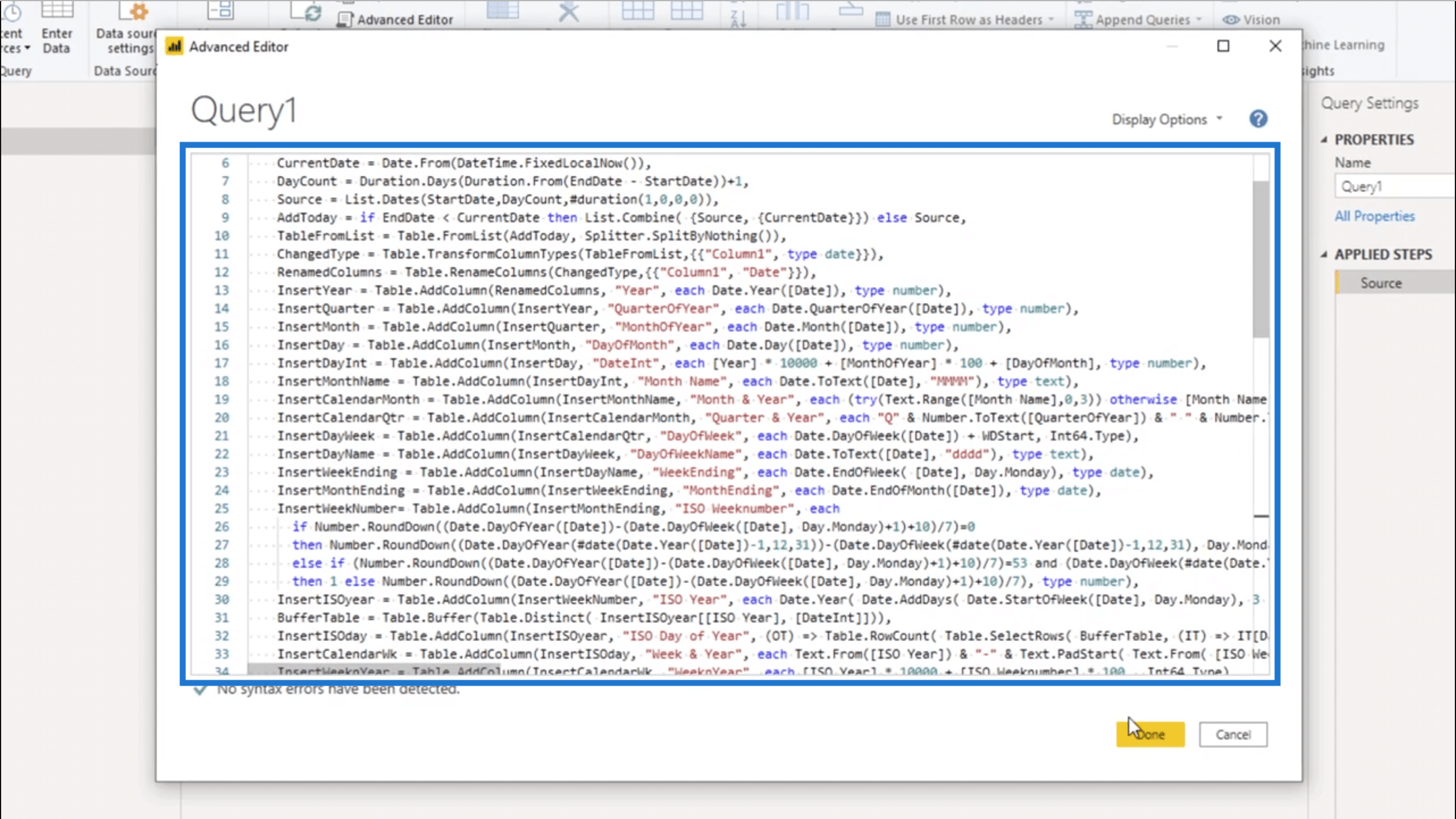 Power Bi Add Dates Table