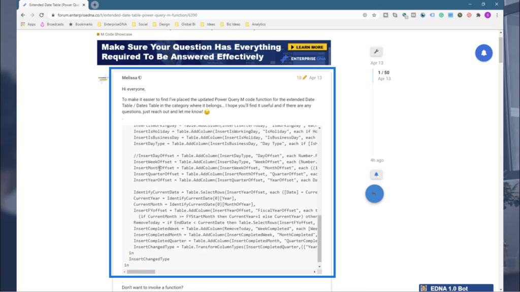 creating a date table in power bi