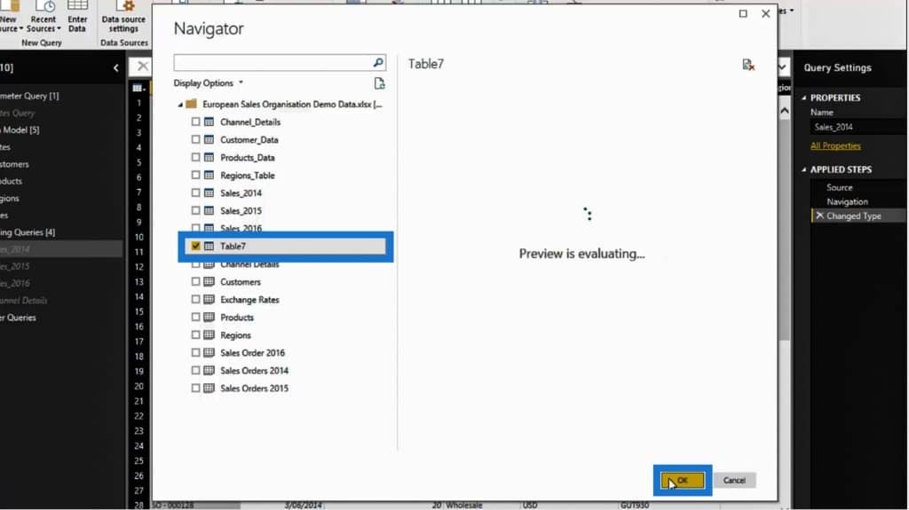 connecting the demo data for unpivoting columns in Power BI