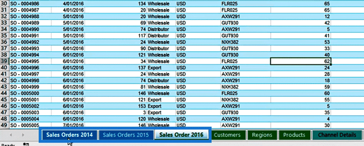 Sales Orders tables