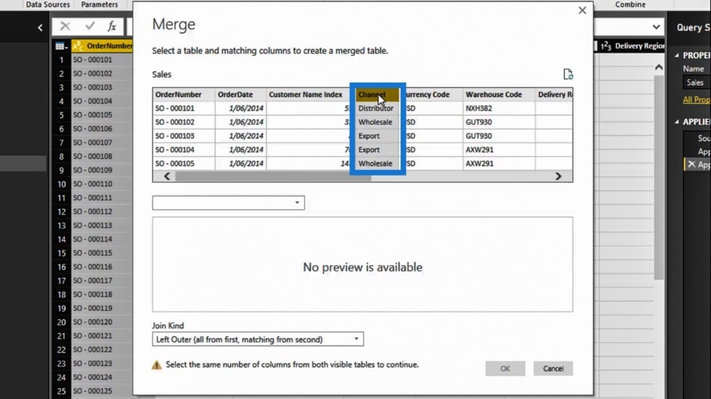 merge queries in power bi, merge query in power bi screenshot